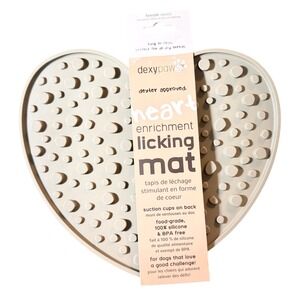 Dexypaws Heart Enrichment Licking Mat Calming Treat Distraction‎ For Dogs